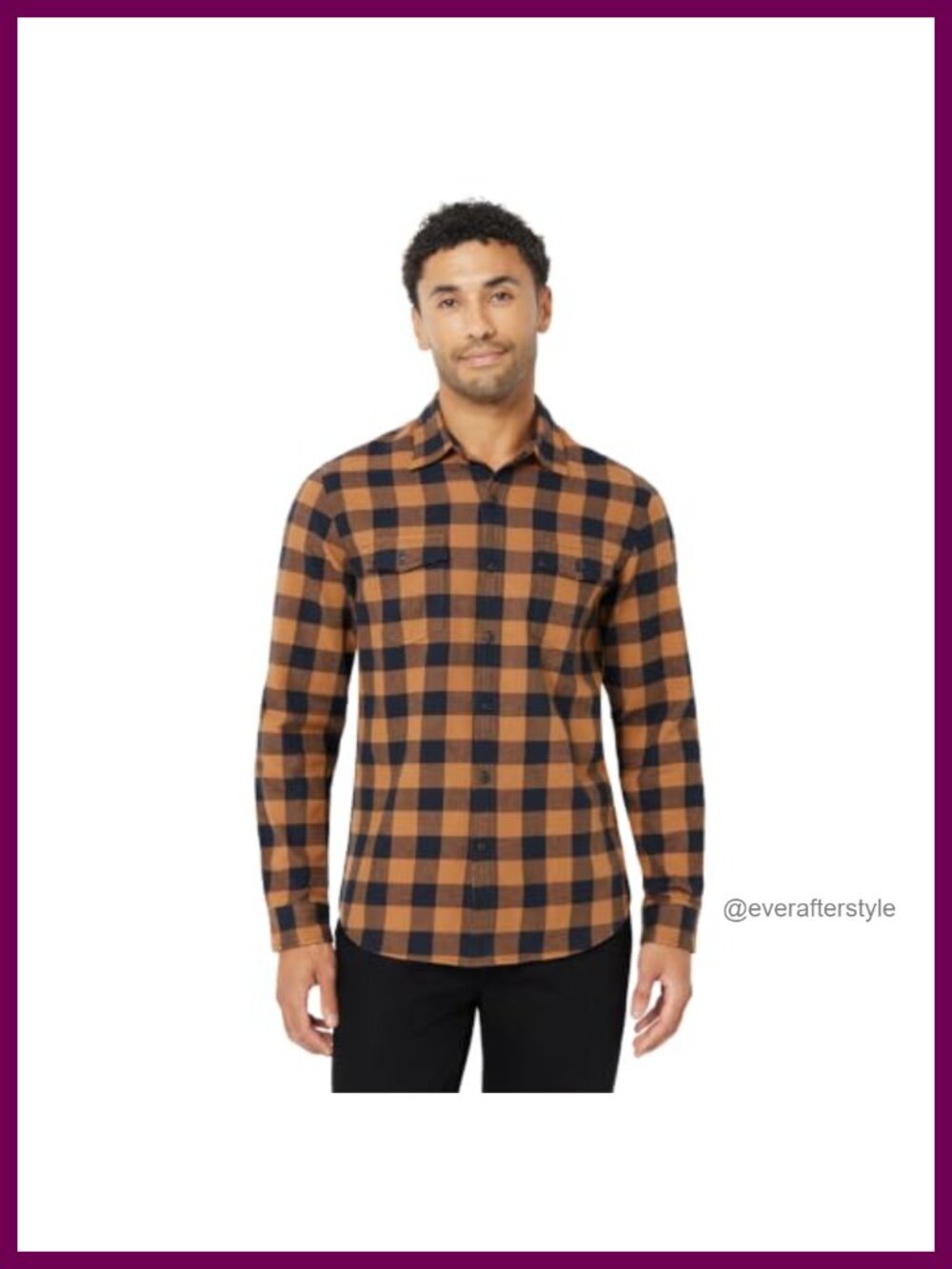 Men's Slim Fit Cotton Flannel Button Down Shirt Long Sleeve